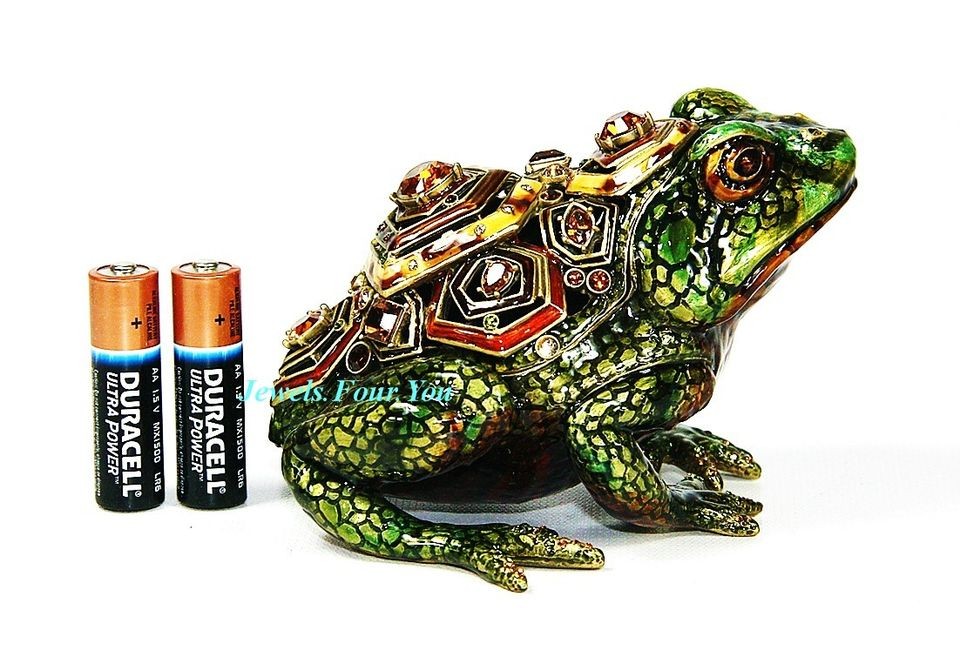 JAY STRONGWATER WOODLAND BEN ABSTRACT TOAD TRINKET BOX LARGE SWAROVSKI 