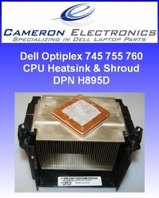 dell optiplex 745 755 760 cpu heatsink shroud h895d  11 96 