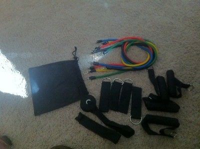   set of 5 RESISTANCE BANDS for p90X WORKOUT GYM YOGA FITNESS EXERCISE+