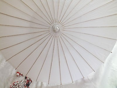 JAPANESE XL 39 PURE WHITE PAPER PARASOL UMBRELLA CHINESE CRAFT DIY 