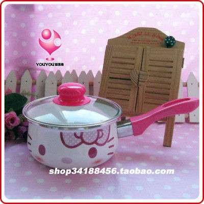 hello kitty white pattern 16cm multi use saucepan with lid