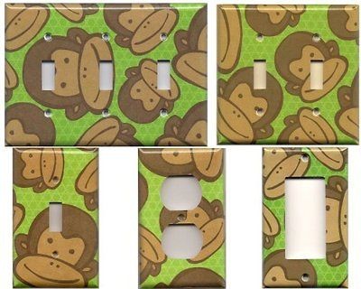 Monkey/Monkeys Smiley Face/Faces Green Background Various Sizes/Types