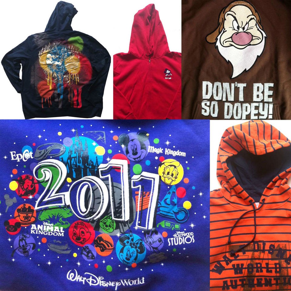FREE SHIP Walt Disney World Mix Hooded Jacket Sweatshirts Mickey 