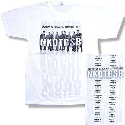 NEW KIDS ON THE BLOCK BACKSTREET BOYS TOUR 2011 WHITE T SHIRT LARGE 