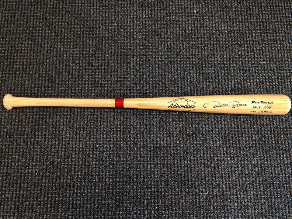 Pete Rose Autographed Signed White Baseball Bat Hit King 4256 Reds 