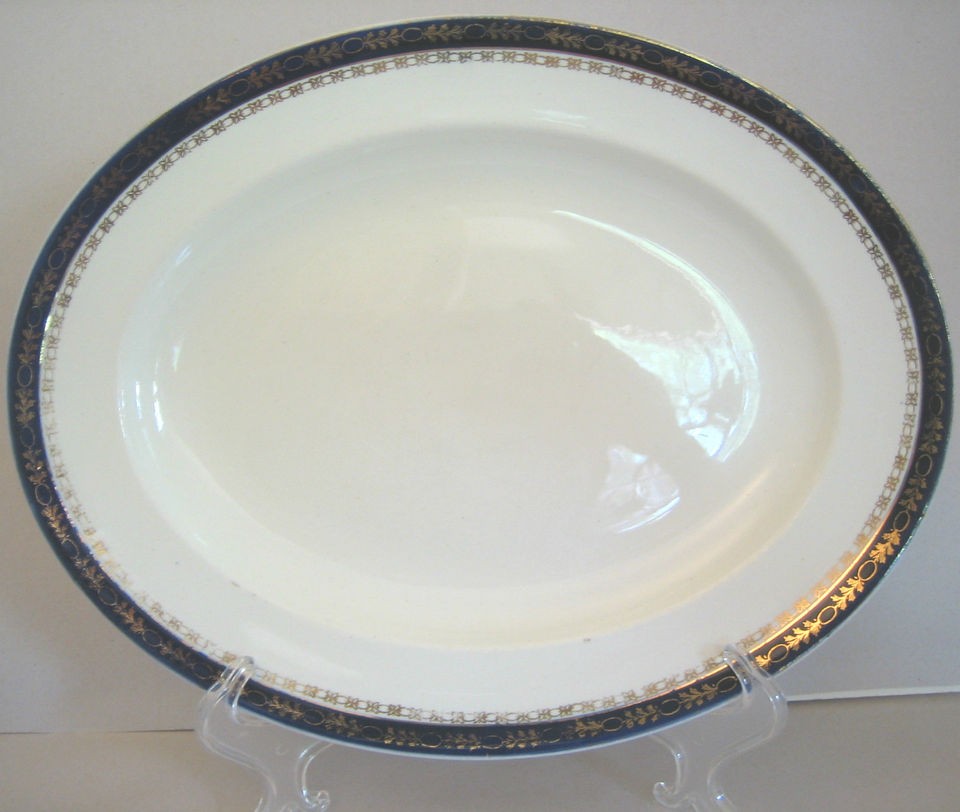 ROYAL ARABESQUE Blue de Roi Alfred Meakin England Oval Serving Platter 