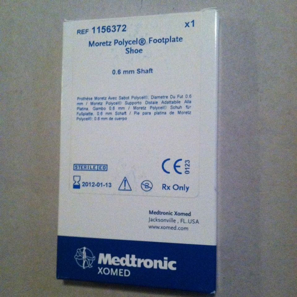 medtronic xomed moretz polycel footplate shoe ref 1156372 time left