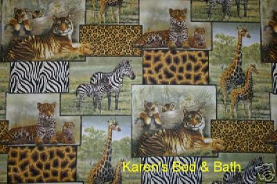 African Plains Safari Wildlife Animals Curtain Valance