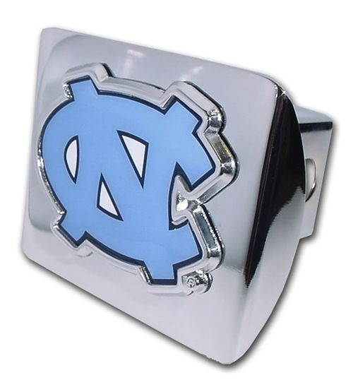 north carolina chrome metal hitch cover blue logo unc tarheels trailer 