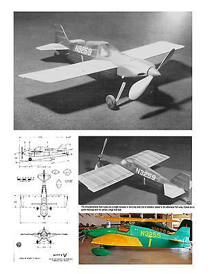 MODEL AIRPLANE PLANS FULL SIZE PRINTED PLAN PEANUT SCALE Steve Wittman 