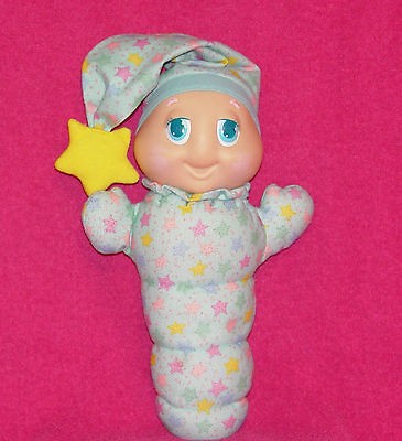 Playskool Hasbro BLUE GLOWORM DOLL with STARS Glo Glow Worm Light UP 