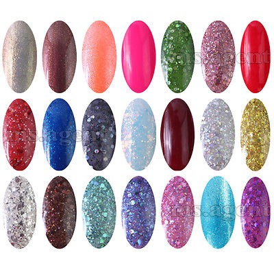 Nail Art UV Gel colour Soak off Polish UV lamp Glitter 15ml 105 colors 