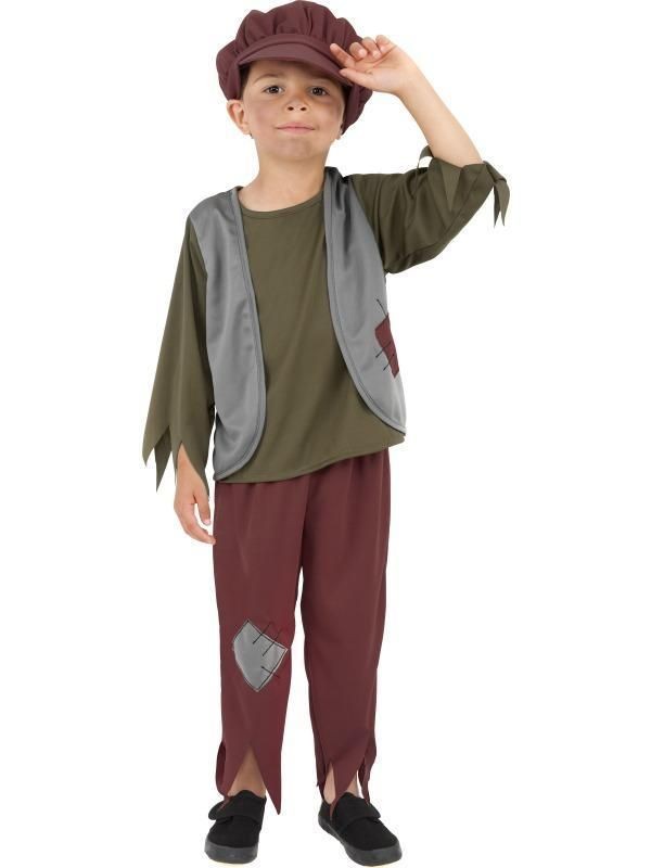 Kids Boys Victorian Poor Boy Peasant Smiffys Fancy Dress Costume