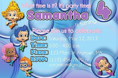 Bubble Guppies Personalized Digital OR Prints Birthday Invitation