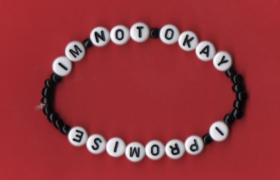 my chemical romance i m not okay inspired handmade bracelet