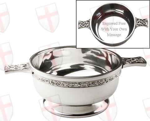 Personalised Pewter Scottish Quaich Bowl ENGRAVED & UK POST FREE