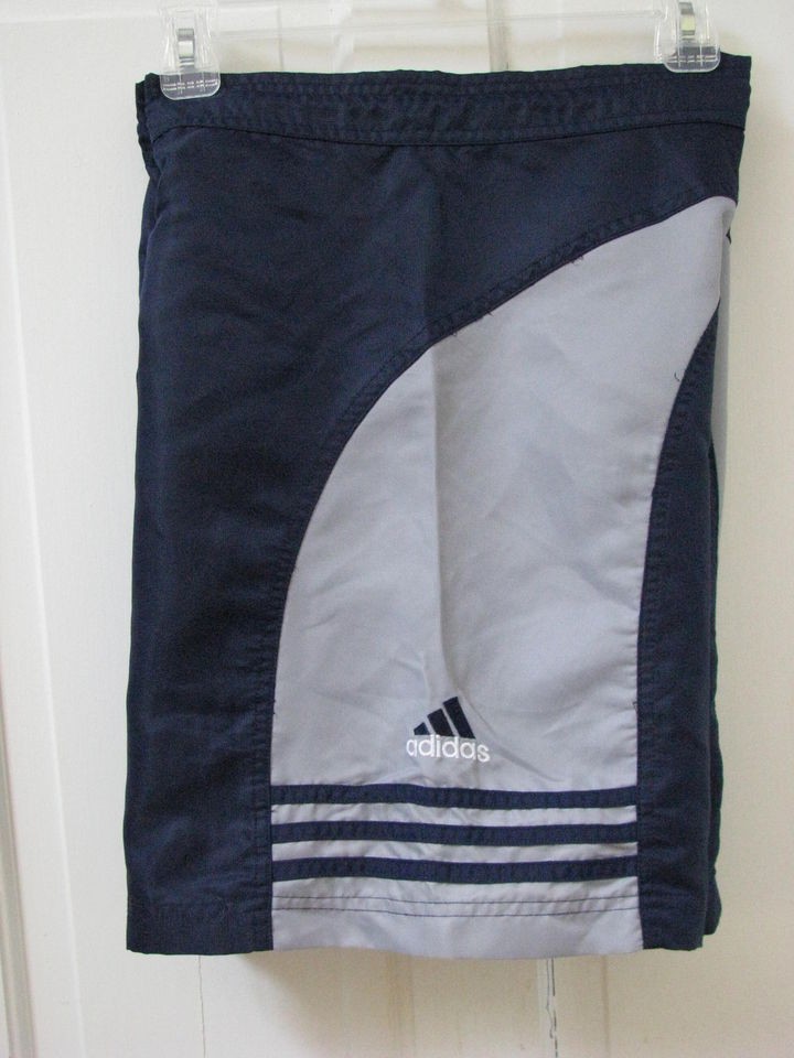   Nylon Drawstring Soccer Wind Shorts Mens SZ L 36 Waist Navy Gry