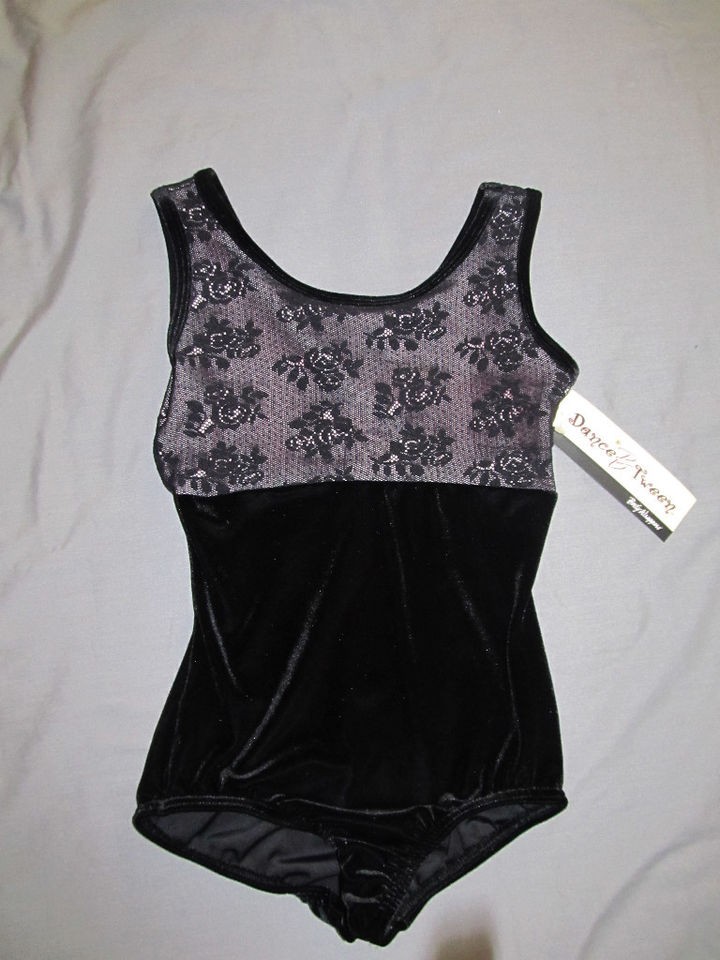 New Black Tank Leotard Girls 12/14 or 16 BodyWrappers Velvet & Lace 