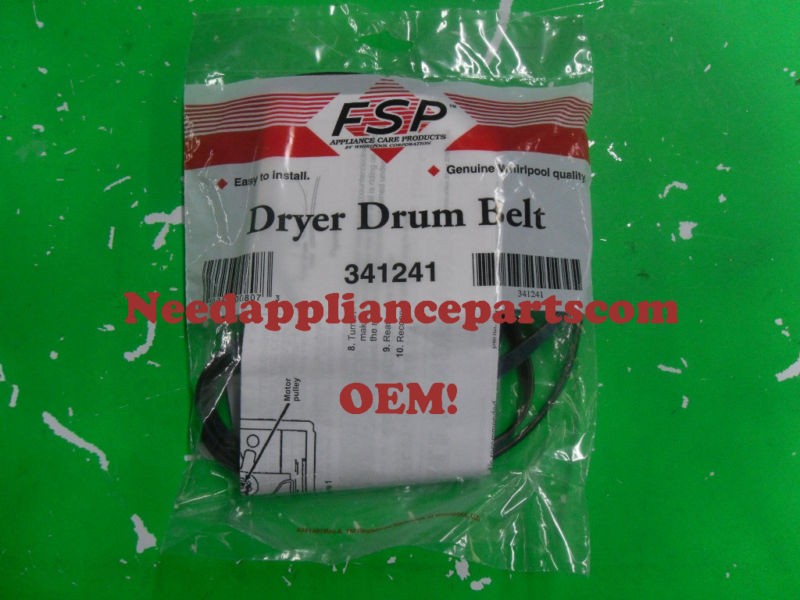 whirlpool oem dryer belt part 341241 fsp new in bag