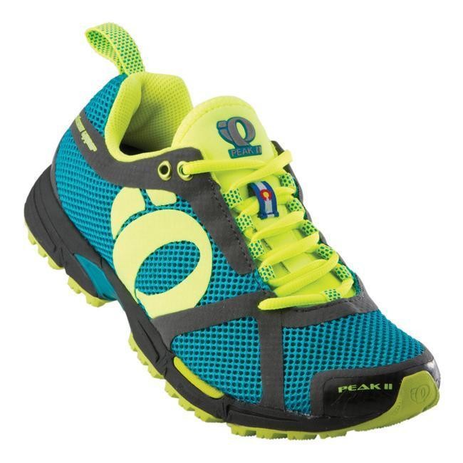 WOMENS PEARL IZUMI BLUE YELLOW PEAK II (running footwear athletic 