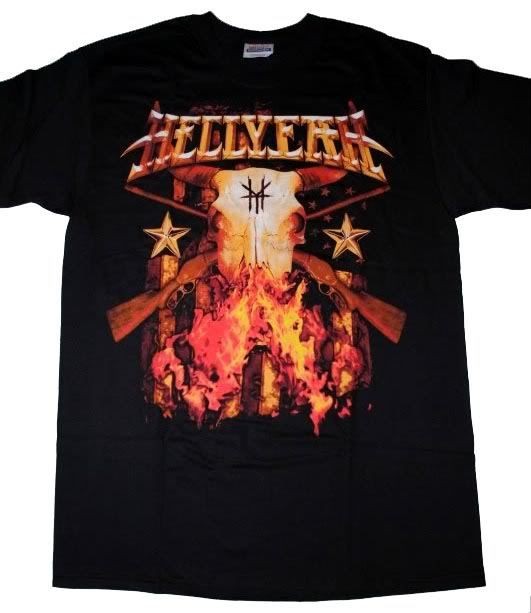 HELLYEAH GUN FIRE LONGHORN SHIRT VINNIE PAUL PANTERA SML & MED NWT