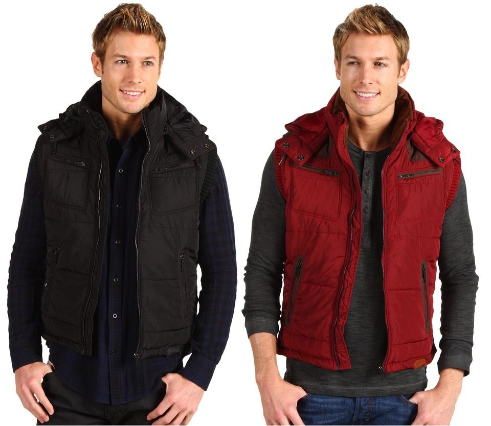 DIESEL BRAND MENS FASHION SLIM PUFFER WILFRID JACKET VEST HOODIE 