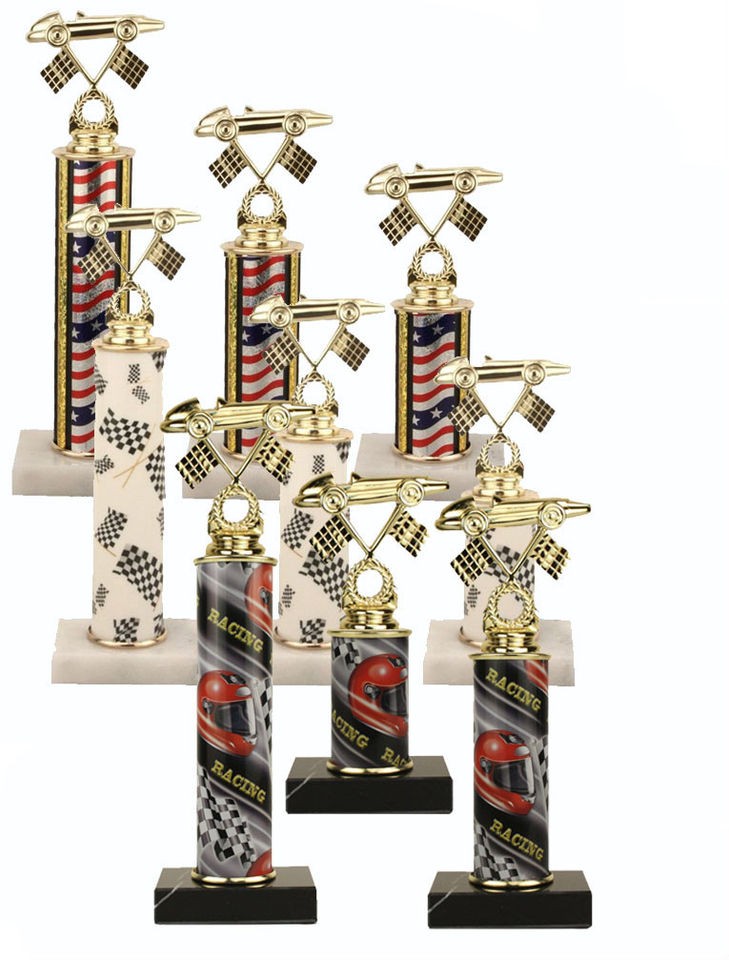 Racing Trophy Set of 3   Pinewood Derby   Stock Car   Choose Top 