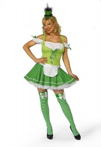 SEXY MISS LEPRECHAUN IRISH FANCY DRESS COSTUME OUTFIT 8 10 12 14 16 18