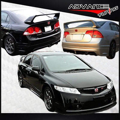 FIT HONDA CIVIC 4DR MUG RR BODYKIT FRONT BUMPER + REAR LIP 