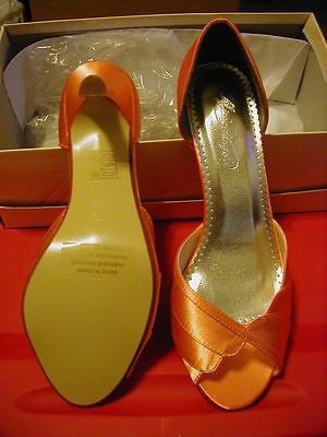 NIB ORANGE DAVIDS BRIDAL MICHAEL ANGELO WEDDING SHOES SIZE 8.5 8 1/2