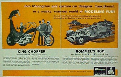 1969 Monogram Model Kit ~ Rommels Rod Desert Fox Military Boys Toys 