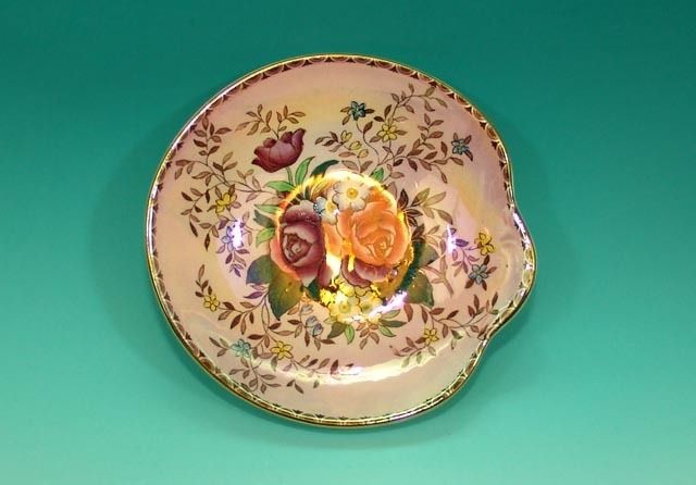 Pretty Pink Maling Lustre Ware Bowl Rosalind Pattern Hand Painted