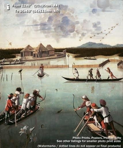 Hunting Lagoon Recto Letter Rack Verso Vittore Carpaccio Italian About 