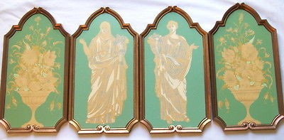   WALL ACCESSORIES 60s 4 piece Set of Plaques Exquisite Roman Look