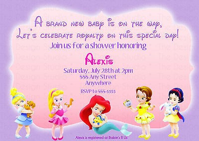 Personalized Baby Princess Birthday or Baby Shower Invitation Invite 
