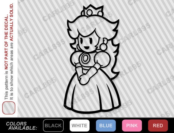 super mario princess peach car truck suv vinyl window decal