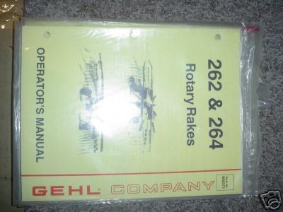 gehl 262 264 rotary hay rake operators owners manual  10 99 