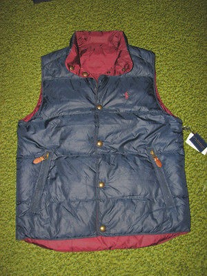 Mens $168 Reversible Down Puffer Vest (S) POLO RALPH LAUREN