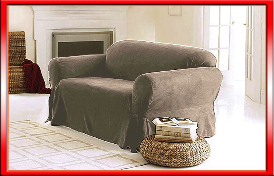 New Luxury Super Soft Micro Suede Sofa/Couch Cover Slipcover Stone 