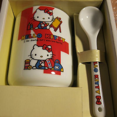 HELLO KITTY MUG & SPOON GIFT SET MIB STORE EXCLUSIVE SANRIO ©2006 