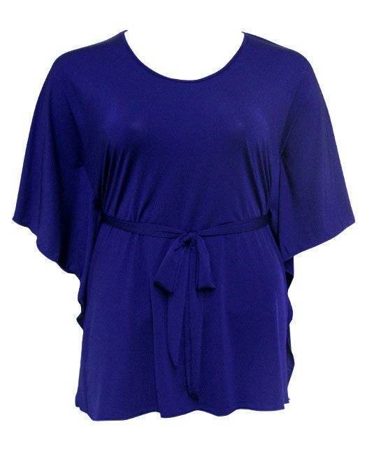 NEW WOMANS PLUS SIZE CLOTHING ELEGANT ROYAL BLUE BLOUSE SIZE 5X