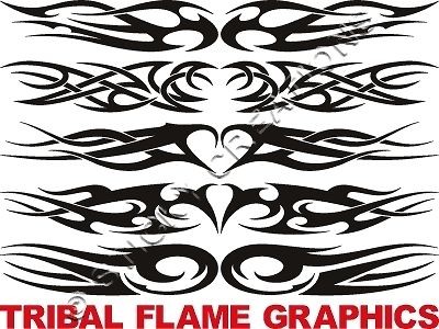 tribal flame window graphics sticker decal front rear time