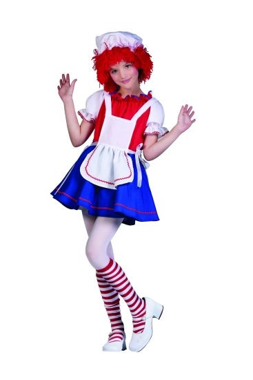 RAGGEDY ANN RAG DOLL CHILD COSTUME CLOWN GIRL DRESS HALLOWEEN COSTUMES 