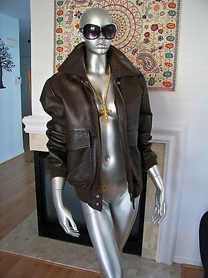 Vtg Rare MILITARY G 1 Flight AVIATOR Leather BOMBER Jacket AMAZING