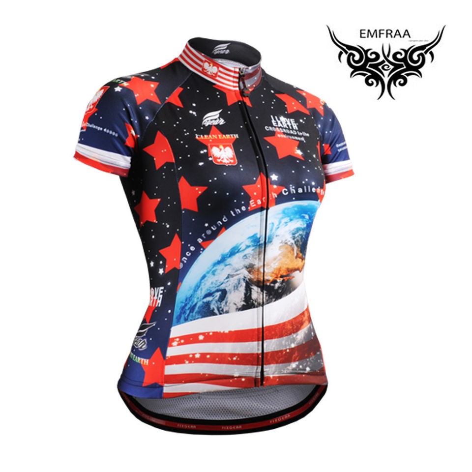 FIXGEAR womens cycling jersey top gear tight road bike shortsleeve 