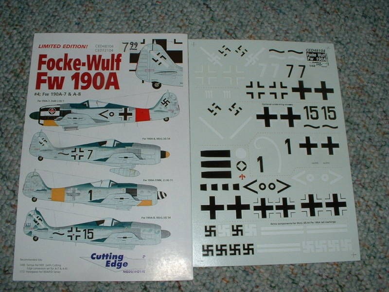 Cutting Edge Decals 1/48 Fw 190A Focke Wulf #4 EE