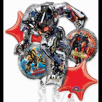 TRANSFORMERS BALLOON BOUQUET BIRTHDAY MYLAR FOIL   5 BALLOONS