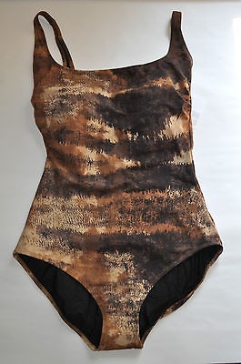 NWT Women Gottex Brown One Piece Swim Bathing Suit Swimsuit NEW