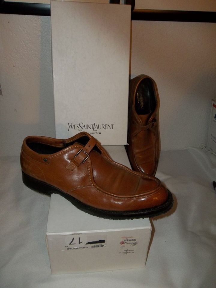 YSL *RIVE GAUCHE* Brown Casual Shoes w/ Buckle Sz 11 w/ BOX