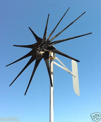 USED COMMANDER WIND TURBINE 11 BLADE 1600W 24V AC 3 PHASE 3 WIRE 14 